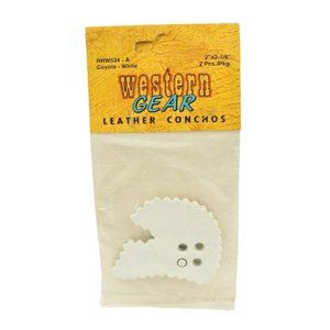 Wangs Western Gear Leather Conchos 2 piece White Coyote (New)